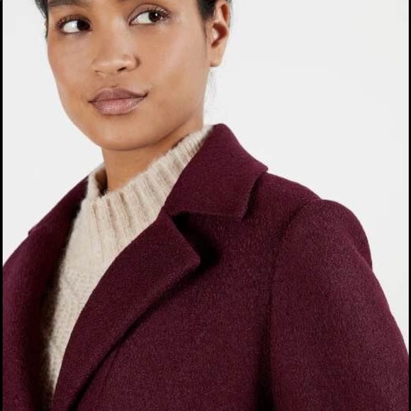Ted Baker London BNWT Zetea textured long wrap coat maroon. Size 2(Small-Medium) - Picture 5 of 10